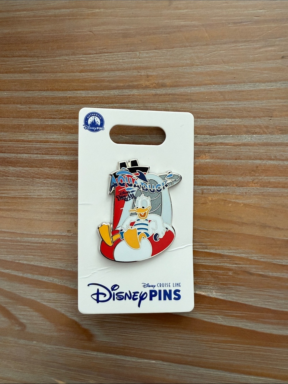 Disney Donald Duck on Red & White Float Enamel Pin